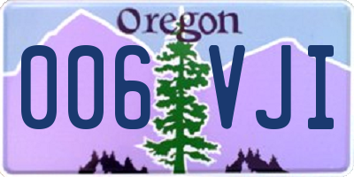 OR license plate 006VJI