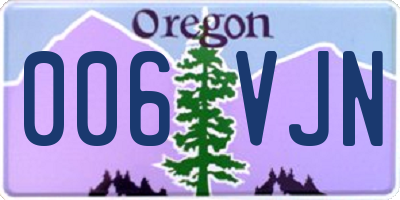 OR license plate 006VJN