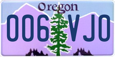 OR license plate 006VJO