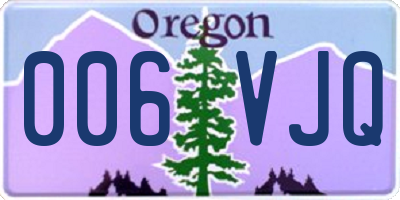 OR license plate 006VJQ