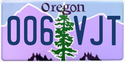 OR license plate 006VJT
