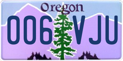 OR license plate 006VJU