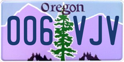 OR license plate 006VJV