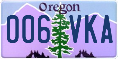 OR license plate 006VKA