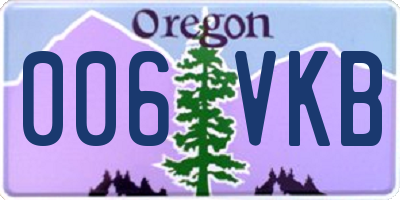 OR license plate 006VKB