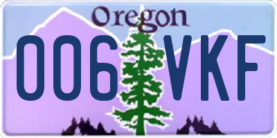 OR license plate 006VKF