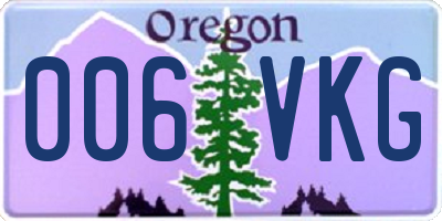 OR license plate 006VKG
