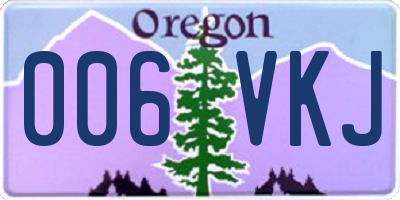 OR license plate 006VKJ
