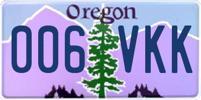 OR license plate 006VKK