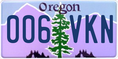 OR license plate 006VKN