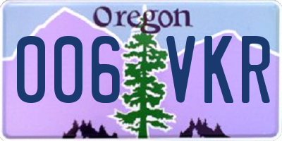 OR license plate 006VKR