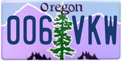 OR license plate 006VKW