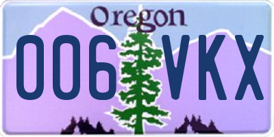 OR license plate 006VKX