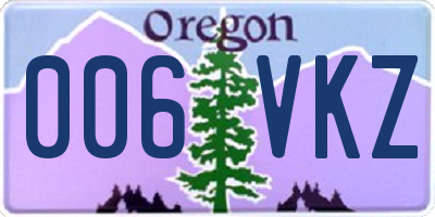 OR license plate 006VKZ