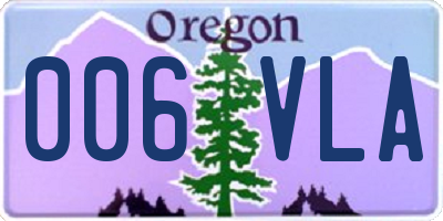 OR license plate 006VLA