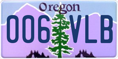 OR license plate 006VLB