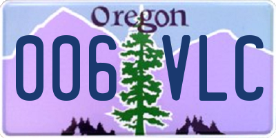 OR license plate 006VLC