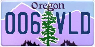 OR license plate 006VLD