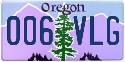 OR license plate 006VLG