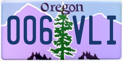 OR license plate 006VLI