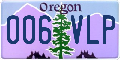 OR license plate 006VLP