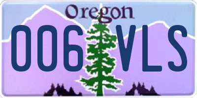 OR license plate 006VLS