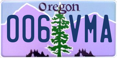 OR license plate 006VMA