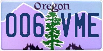 OR license plate 006VME