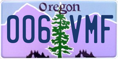 OR license plate 006VMF