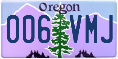 OR license plate 006VMJ