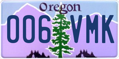 OR license plate 006VMK