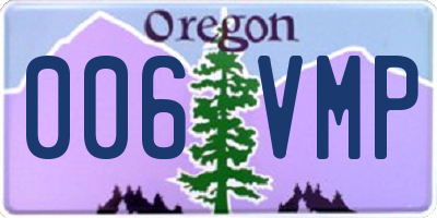 OR license plate 006VMP