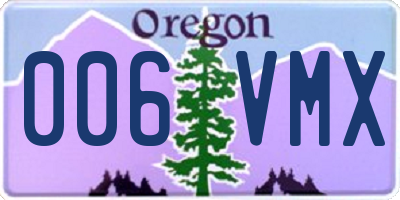 OR license plate 006VMX