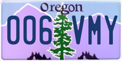 OR license plate 006VMY