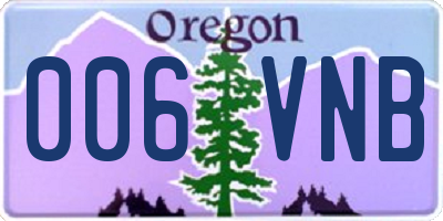 OR license plate 006VNB