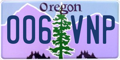 OR license plate 006VNP