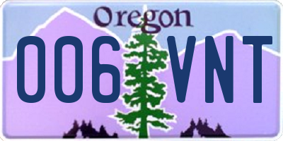 OR license plate 006VNT