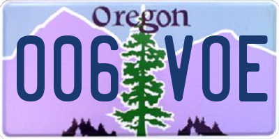 OR license plate 006VOE