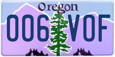 OR license plate 006VOF