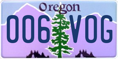 OR license plate 006VOG