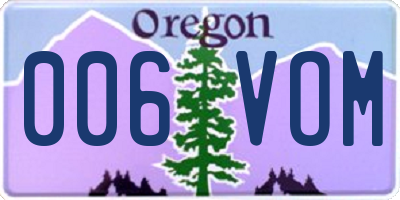 OR license plate 006VOM