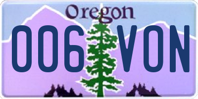 OR license plate 006VON