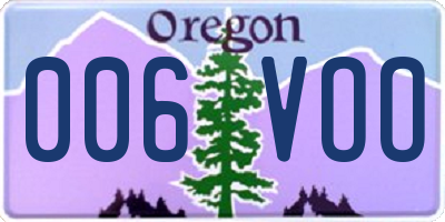 OR license plate 006VOO