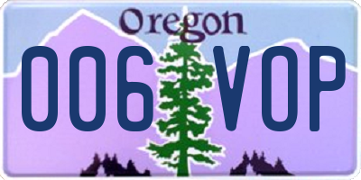 OR license plate 006VOP