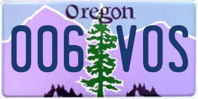 OR license plate 006VOS