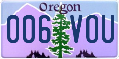 OR license plate 006VOU