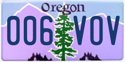 OR license plate 006VOV