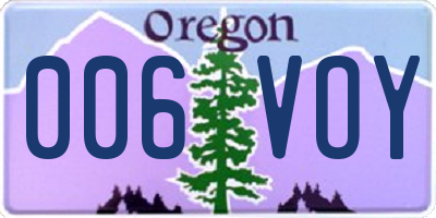 OR license plate 006VOY