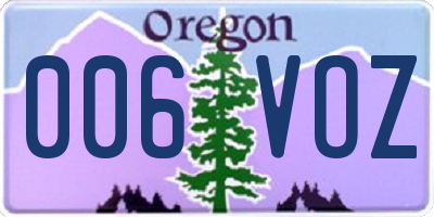 OR license plate 006VOZ