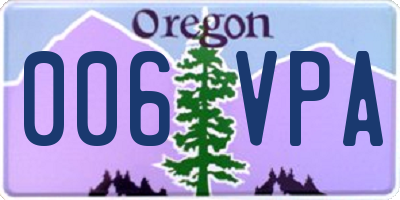 OR license plate 006VPA